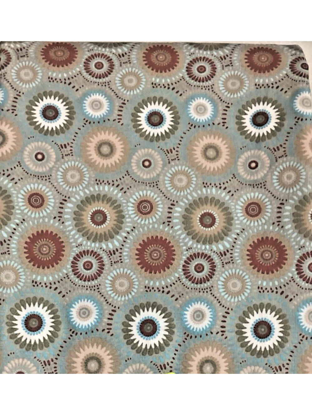 6 yds MDG Cotton Fabric Lucky Medallion Light Gray Background